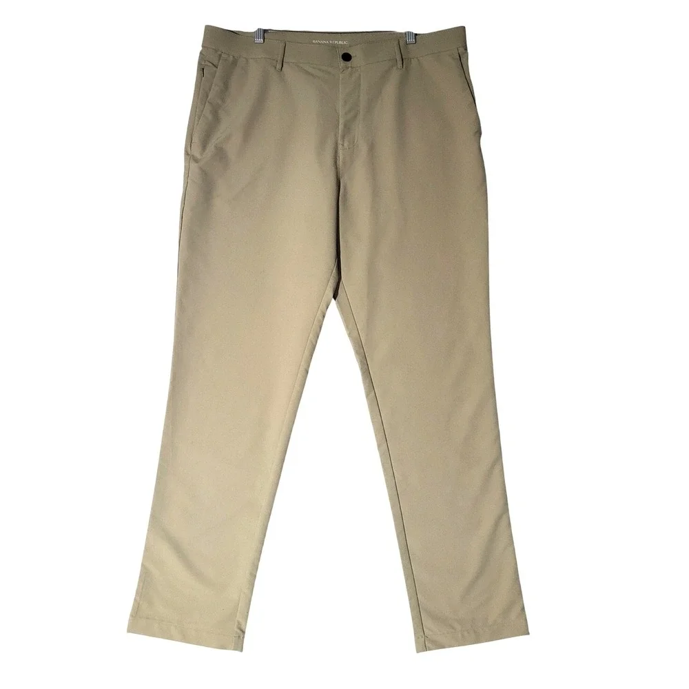 Banana Republic Pants‎ 38x31 Flat Front Pant Stretch Slim Fit Beige 1557516 Golf
